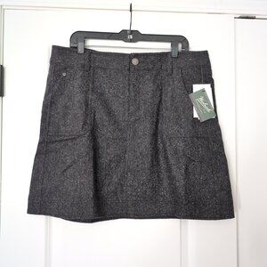 NWT Woolrich Woodlyn Skirt Womens 16 Black Gray Wool Blend Lined Classic